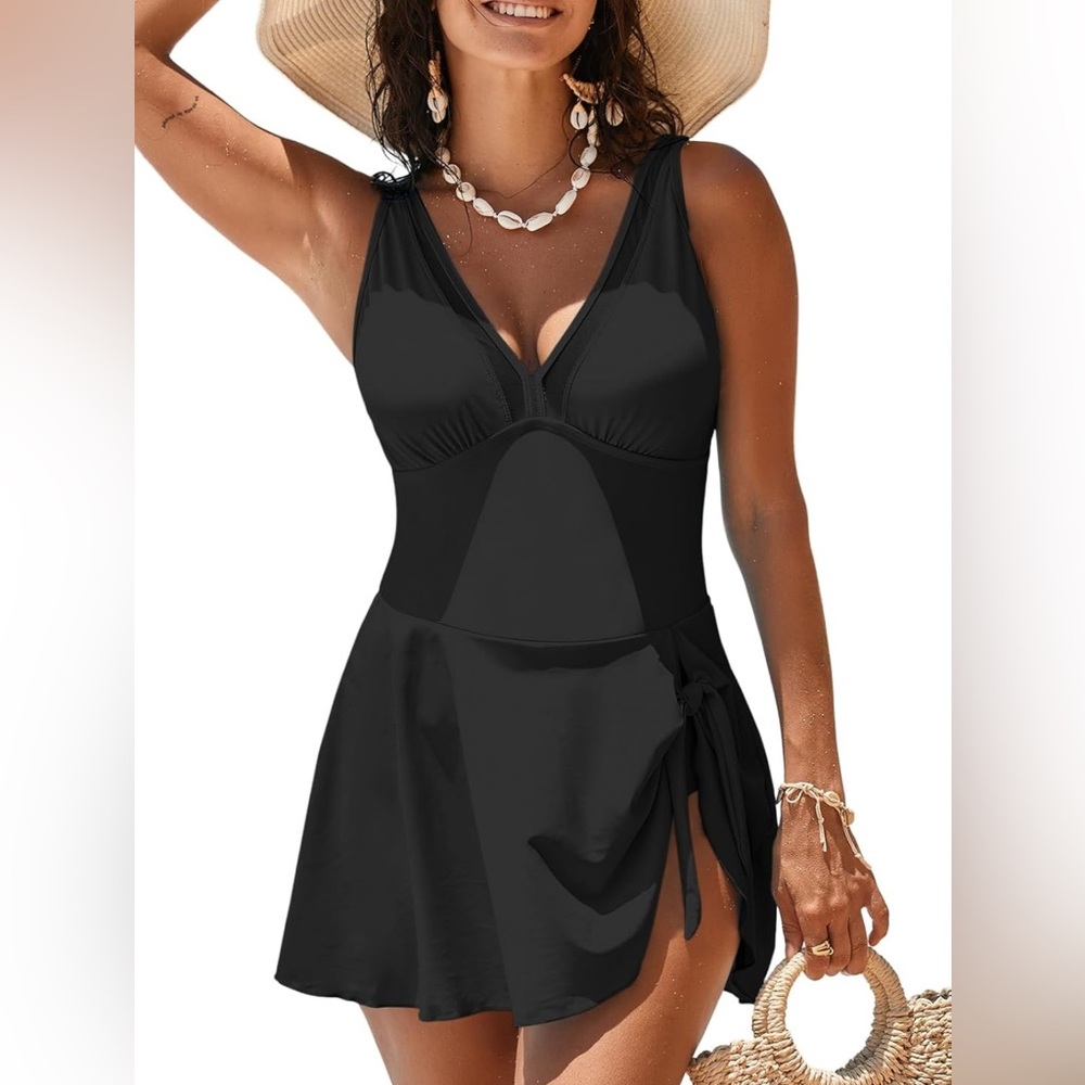 Elegant Black Women's One Piece Swimsuit